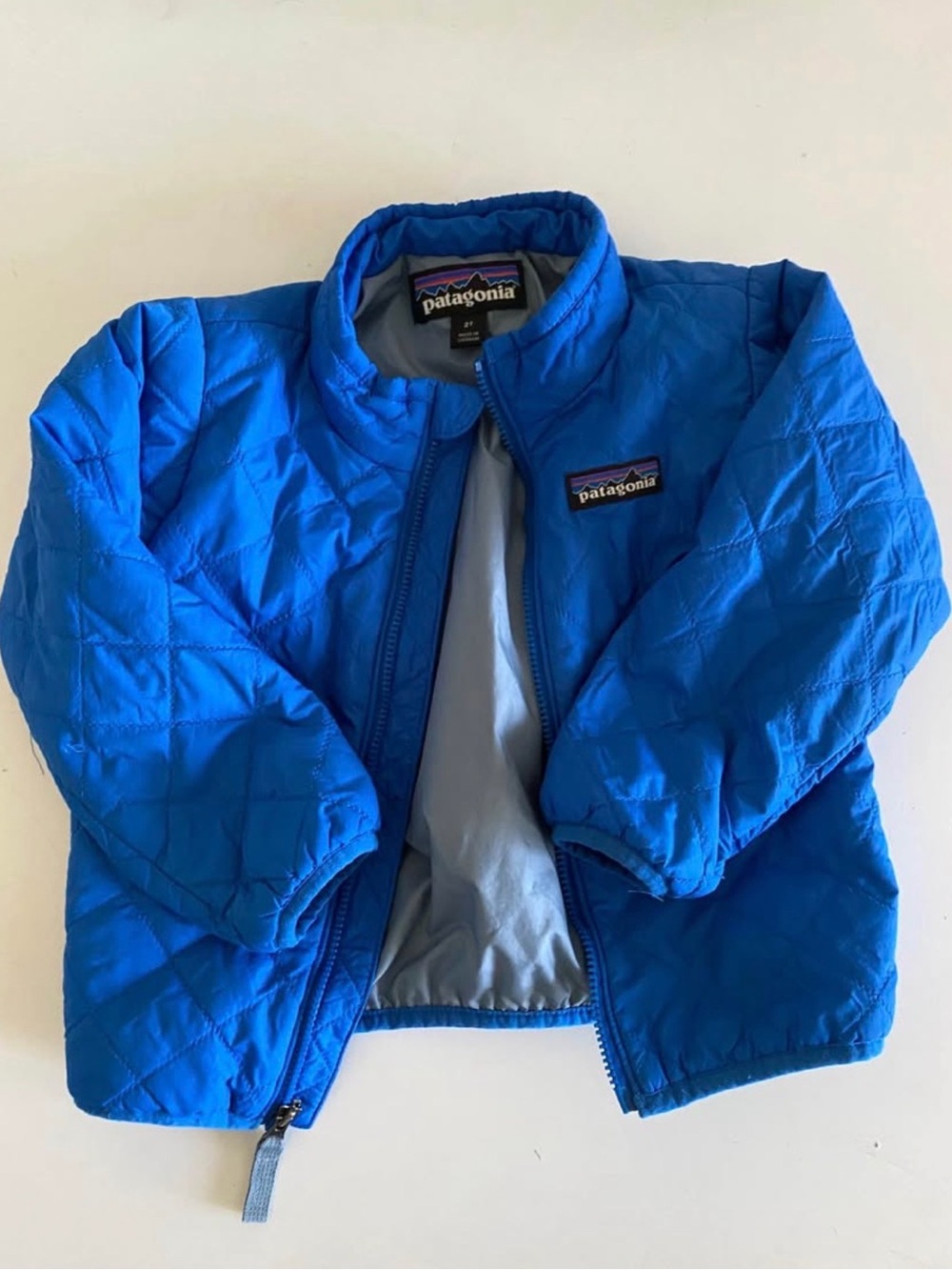 Patagonia Kids Bright Blue Quilted Puffer Jacket